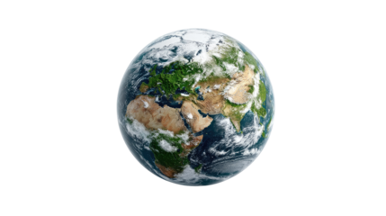 Planet Earth: The majestic beauty of Earth, our home, is captured from a high-angle perspective, showcasing its continents and oceans in exquisite detail.