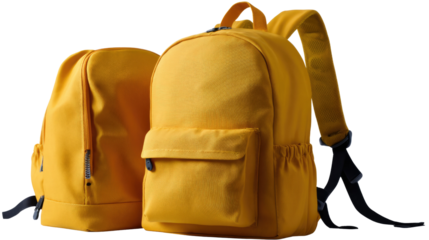 Golden Backpacks: Two stylish, yellow backpacks offer a practical yet chic option for everyday use, perfect for students, travelers, and those who appreciate both aesthetics and utility.
