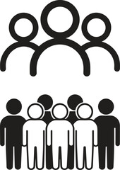 Abstract vector icons representing groups of people, teams, and communities. Ideal for social networks, organizational charts, and user interface design elements.