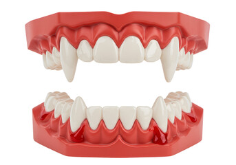 Obraz premium Digital model of a vampire fanged mouth with sharp teeth and gums for horror or halloween themes