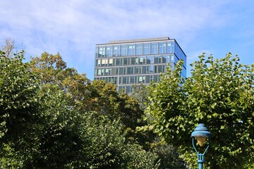 Blick in das ehemalige Regierungsviertel in der alten Bundeshauptstadt Bonn	