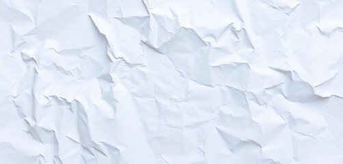 Obraz premium Close-up of crumpled white paper texture, showing creases and wrinkles, shadow, surface