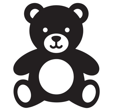 Naklejki Adorable black and white teddy bear vector illustration for children and baby designs