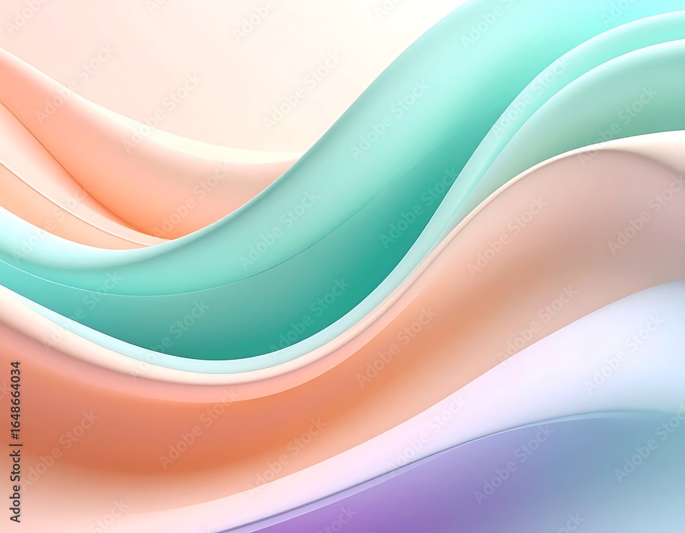 Poster smooth colorful abstract flowing waves gradient background design