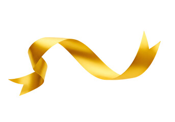 Elegant golden ribbon flowing gracefully against a solid black background