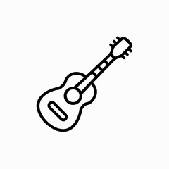 Outline icon of an acoustic guitar musical instrument