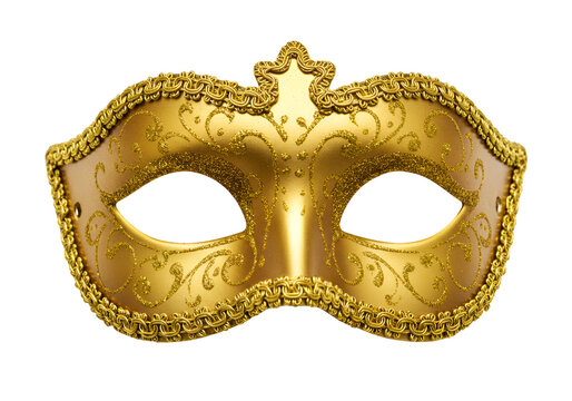 elegant golden masquerade mask with ornate designs perfect for costume parties and events