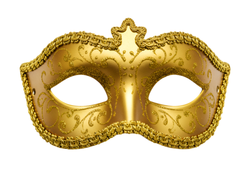 elegant golden masquerade mask with ornate designs perfect for costume parties and events
