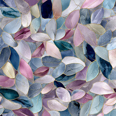 terrazzo petal mesh with metallic silver and pastel watercolor fill