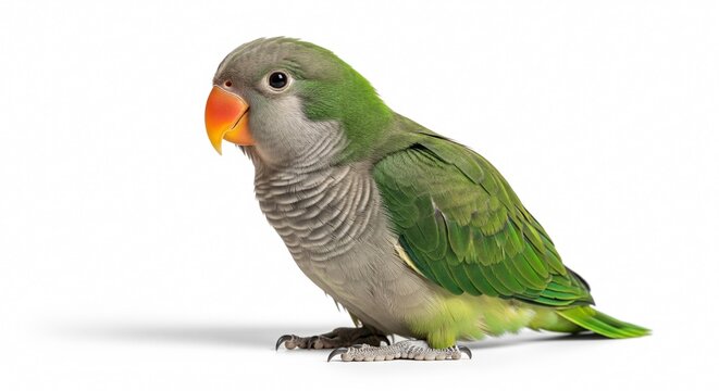 young monk parrot on white background isolated - Powered by Adobe