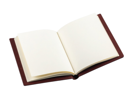 An open book with blank pages, inviting creativity and expression.