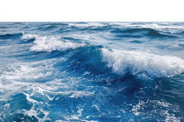 Fototapeta premium Wide ocean view with waves crashing