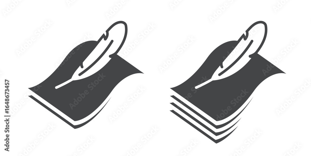 Poster soft lightweight featherweight icon simple graphic vector illustration set solid bold style design, 