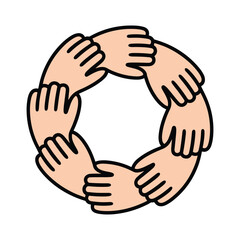 A charity and donation icons set with line art silhouette