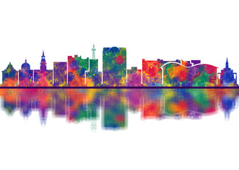 Obraz premium High Point North Carolina Skyline. Cityscape Skyscraper Buildings Landscape City Downtown Abstract Landmarks Travel Art