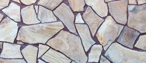 Obraz premium Light Stone Mosaic Paving (Beige/Gray)-clean architectural paving for modern courtyards and paths.