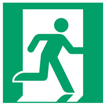 ISO 7010 ; E002 - Emergency exit (right hand)