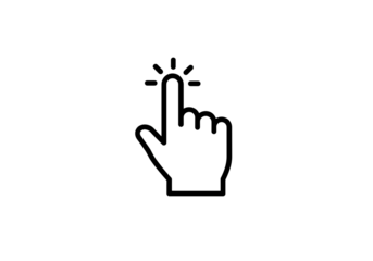 Pixel Art Hand Cursor Glitch Effect Retro Gaming Digital Pointer White Lines on Black Background isolated on transparent background