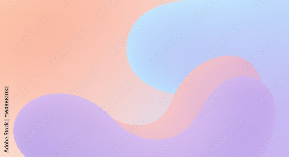 Poster fluid and ethereal abstract background with soft pastel color gradients, creating a serene and moder