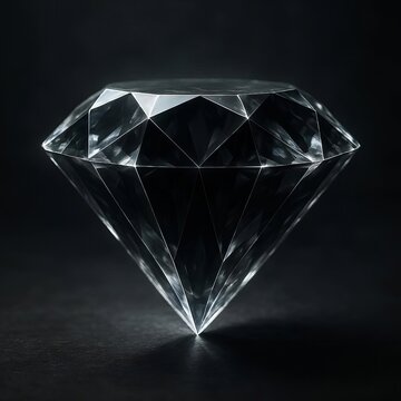 Hyperrealistic fantasy shadow diamond stone with mystical shine