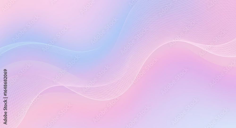 Aufkleber delicate pastel waves soft gradient background with flowing lines
