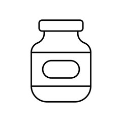 Mustard Condiment Line Icon: Food and Sauce