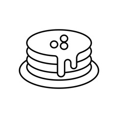 Pancakes Breakfast Line Icon: Sweet Food and Morning Meal