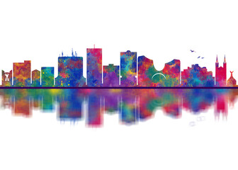 Obraz premium Lome Togo Skyline. Cityscape Skyscraper Buildings Landscape City Downtown Abstract Landmarks Travel Art