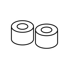 Sushi Roll Line Icon: Japanese Food and Dinner Meal