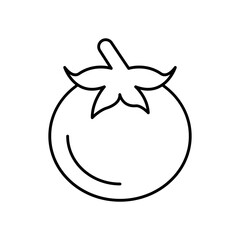 Tomato Fruit Line Icon: Healthy Food and Fresh Produce