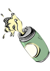 Eine Dose offnen aus der es dann spritzt