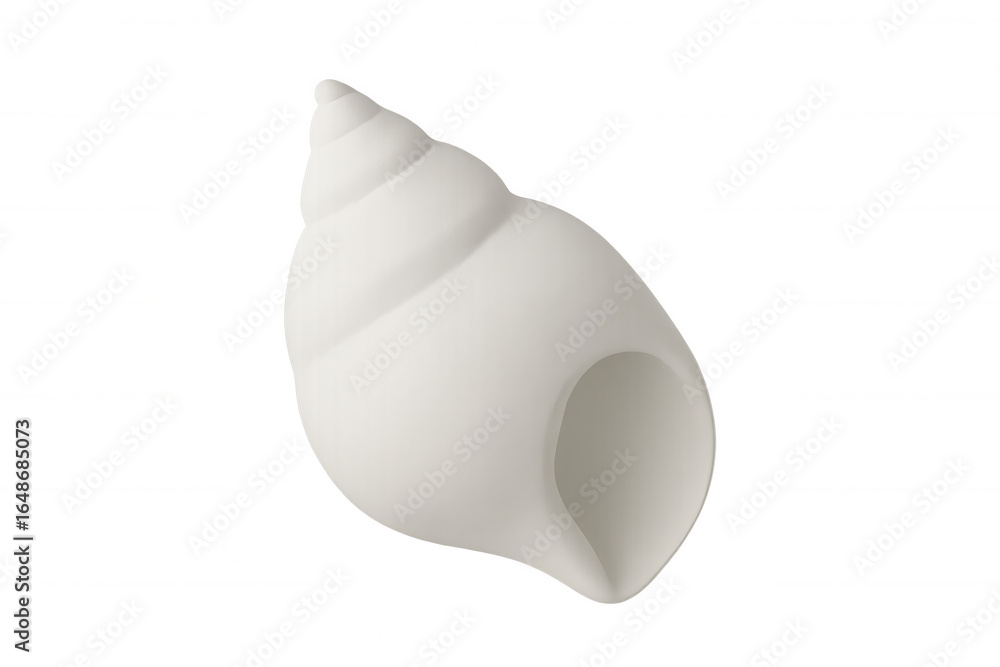 Poster white seashell rendering floating against transparent backdrop, lending oceanic elegance to summer g