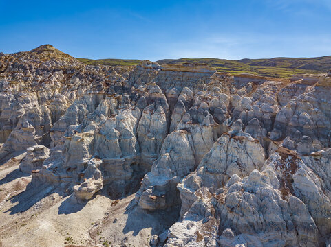 Aerial view of the bizzar rock formation at Kokal tract in Mangystau region, west Kazakhstan