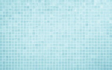 Blue light ceramic wall chequered and floor tiles mosaic background in bathroom, kitchen. Design pattern geometric with grid wallpaper texture decoration pool. Simple seamless abstract surface clean.
