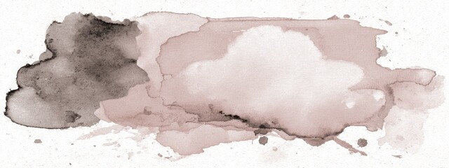 Abstract watercolor wash in muted taupe and rose tones