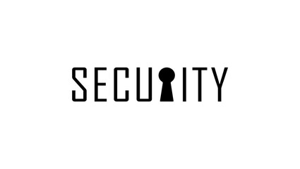 security symbol, text, black isolated silhouette