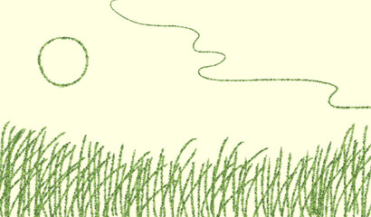 달이 뜨는 풀밭 이미지 배경