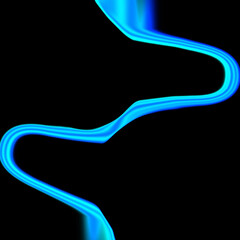 Dynamic blue wave flowing across a stark black background, ideal for modern design projects