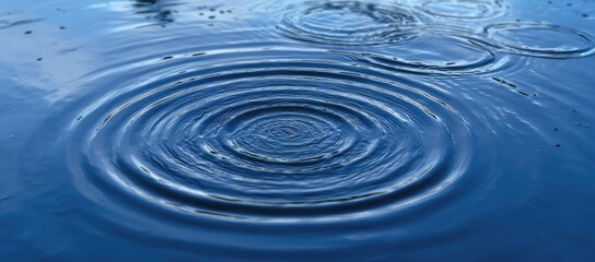 Rippled water surface with concentric circles