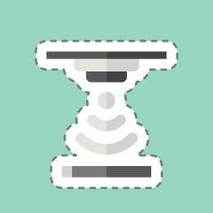 Sticker line cut Smoke Detector. related to Sensors symbol. design editable