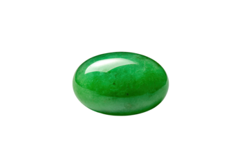 Oval, vibrant green gemstone, polished