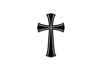Abstract Cross Design Glowing Points of Light isolated on transparent background