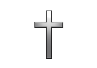 Silver Cross Symbol of Faith Hope and Christianity isolated on transparent background