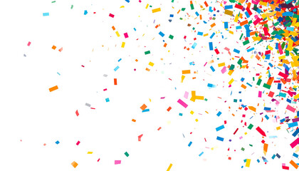 Colorful birthday celebration ribbons and party ribbons on white background