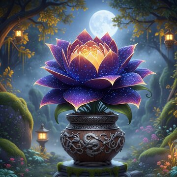 abstract fractal background with flowers