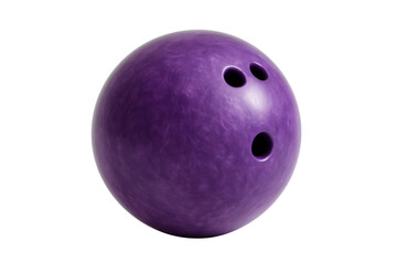 purple marble bowling ball with three finger holes isolated on white background, perfect for sports, leisure, and recreational game concepts