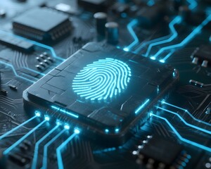 Fingerprint security technology concept digital id biometric authentication system scan tech