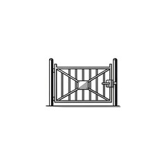 Fototapeta premium Secure your property with this stylish, modern metal gate, offering robust protection and elegant entry for any estate or garden.