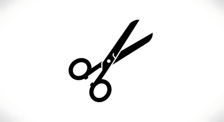 Fototapeta premium Isolated black scissors with open blades and rounded handles on a white background studio shot ai genrated