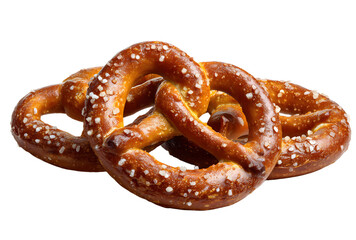 Salty pretzels, isolated on white background